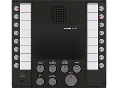 Aiphone AX-8M Audio Master, Black, W/ Buttons For Up To 8 Masters And 8 Doors / Subs