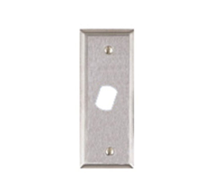 Alarm Controls RP-25 | Narrow Remote Key Switch Plate with Double "D" Hole for Medeco Lock- N/O Tamper Switch- Stainless Steel