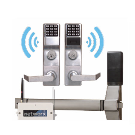 Alarm Lock ETPDNSRX26DV99 | Digital Door Lock Exit Device Trim, Wide Stile and Solid Door Stile, US26D Satin Chrome