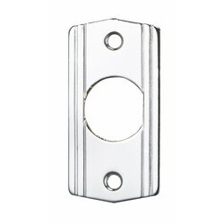 Alarm Controls MP-20 | "D" Hole For Key Switch, Chrome Plated Brass Mini-Plate
