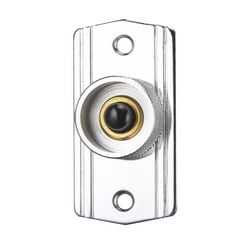 Alarm Controls MP-26A | N/C Momentary Push Button With Guard Ring, Chrome Plated Brass Mini-Plate