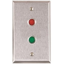 Alarm Controls RP-09L | Wallplate, 1-Gang, 12/24 Volt Dc, 19 Milliampere At 24 Volt Dc, 2.75" Width X 4.5" Height, Stainless Steel, With 1/2" Red/Green Led, 6" Red/Black Lead