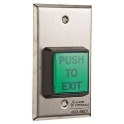 Alarm Controls TS-2-2 | Electric Switch, 1-Gang, Dpdt, 12/24 Volt Ac/Dc, 2" Square Pushbutton, Stainless Steel Wallplate, Green