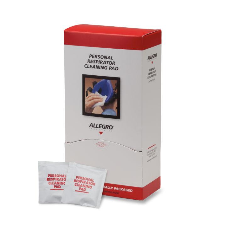 Allegro Safety 1001 | Respirator Cleaning Pads, Isopropanol, 100 Individually Wrapped Wipes/Box