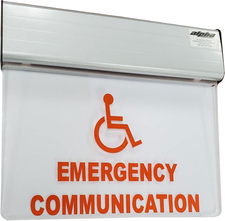 Alpha Communications RSN7050E | 120V Emergency Communicator Sign - Red - Single