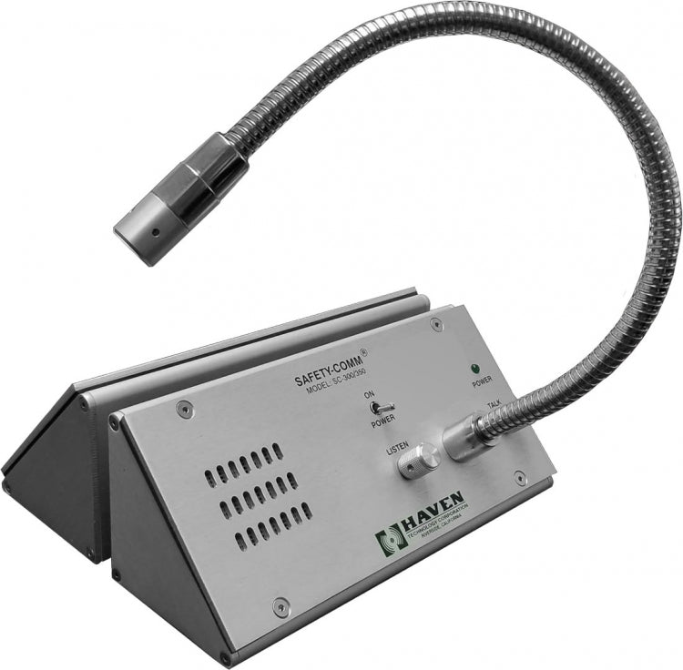 Alpha Communications SC-300 | Window Intercom System, Counter Top Mount, 2-Way, 15" Gooseneck Microphone, 8" Width x 2.8" Depth x 2.8" Height