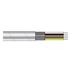Alpha Wire 2824/2 WH001 | Communication-Control-Industrial-Cable, Communication-Control, 2 Conductor, 22 AWG, Braid, 600 V, PTFE Jacket, PTFE Insulation, 0.146 Jacket Diameter, 0.012 Jacket Thickness, 19/34 Stranding