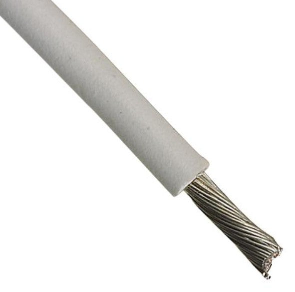 Alpha Wire 5858 WH005 | 16 AWG 1-Conductor Stranded Silver-Plated Copper Wire, 100 ft