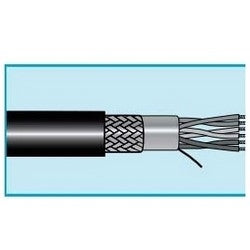 Alpha Wire 6454 BK001 | Data and Bus Cable, Stranded, 1.5-Pair, 22 AWG, 0.3" Diameter x 1000’ Length, 0.042" Jacket Thickness, Tinned Copper Conductor, Polyethylene Insulation, Black PVC Jacket