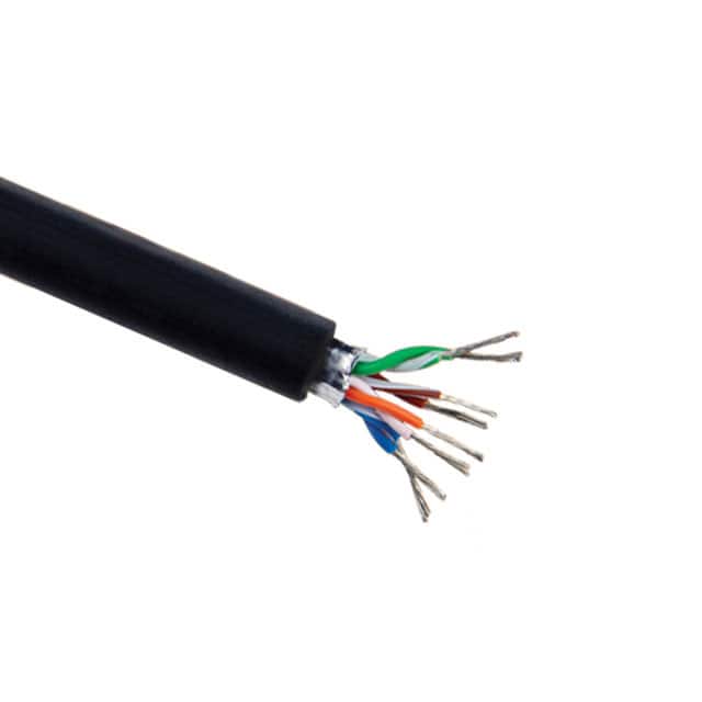 Alpha Wire 76021 BK001 | 8 (4 Pair Twisted) Conductor Multi-Pair, Cat5e Cable Black 24 AWG Foil 1000.0' (304.8m)