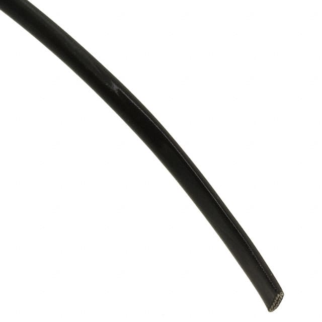 Alpha Wire PF1308 BK005 | Black Fiberglass, PVC Coated Convoluted - Braided Sleeving, Insulated 0.129" (3.28mm) 100' (30.48m)