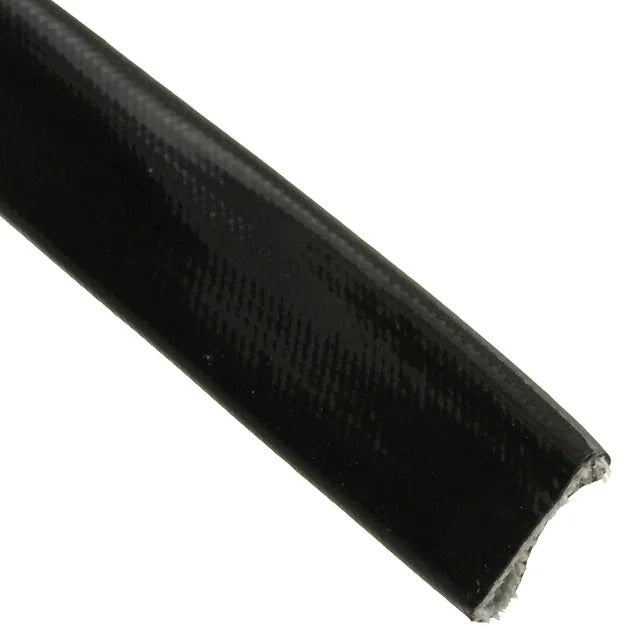 Alpha Wire PF1303/4 BK005 | Black Fiberglass, PVC Coated Convoluted - Braided Sleeving, Insulated 0.750" (19.05mm) 100' (30.48m)