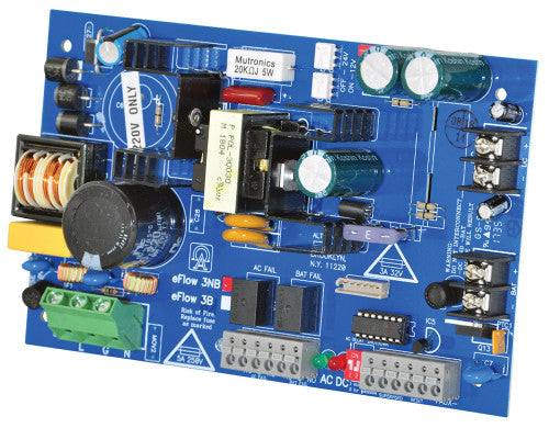 Altronix EFLOW3NBV | Power Supply Charger, Single Output, 12/24VDC @ 2A, Aux Output, FAI, LinQ2 Ready, 220VAC, Board