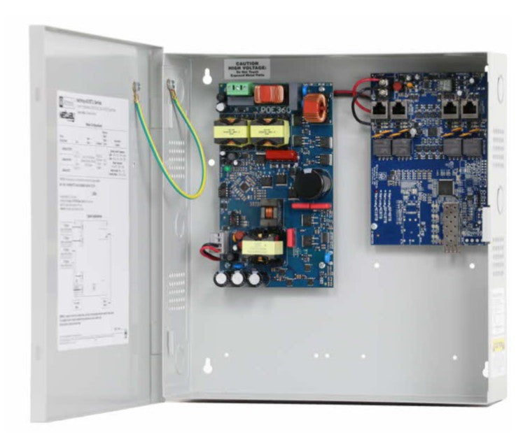 Altronix NETWAY4E1BTX3 | 4-port Hardened 802.3bt 4PPoE Switch and Power Supply/Charger - NEMA1 Rated Indoor Enclosure