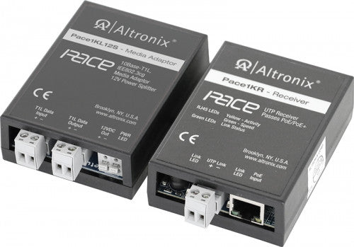 Altronix PACE1KRL12S | Single Pair Ethernet Media Adapters Kit, IEEE 802.3cg Ethernet, 10Base-T1L SPE over UTP, 12VDC Power Output
