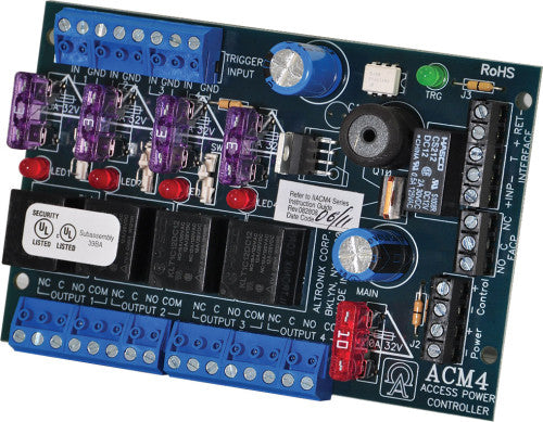 Altronix ACM4 | Access Power Controller, 4 Fused Relay Outputs, FAI, Board