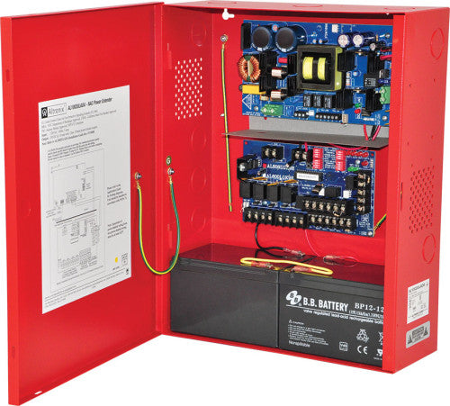 Altronix AL1002ULADA | NAC Power Supply, 2 Class A or 4 Class B Outputs, 24VDC @ 10A, 120VAC, Red BC400 Enclosure