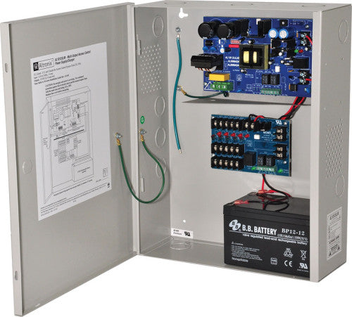Altronix AL1012M220 | Access Power Distribution Module w/ Power Supply/Charger, 5 PTC Class 2 Outputs, 12VDC @ 10A, FAI, 220VAC, BC400 Enclosure