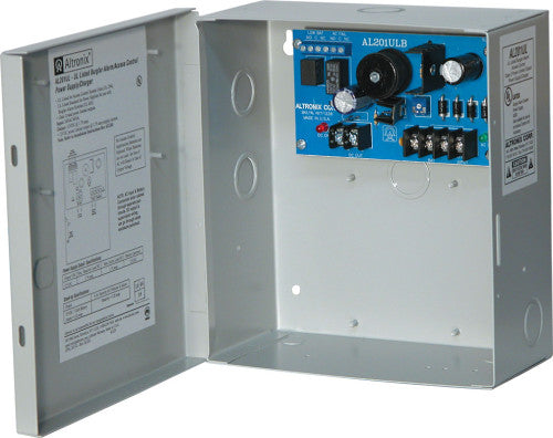 Altronix AL201UL | Power Supply Charger, Single Class 2 Output, 12VDC @ 1.75A, 24VAC, BC100 Enclosure