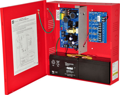 Altronix AL300ULPD4R | Power Supply Charger, 4 PTC Class 2 Outputs, 12/24VDC @ 2.5A, 115VAC, Red BC300 Enclosure