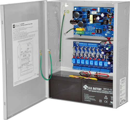 Altronix AL400ULACM | Access Power Controller w/ Power Supply/Charger, 8 Fused Class 2 Relay Outputs, 12/24VDC @ 4A, FAI, 115VAC, BC400 Enclosure