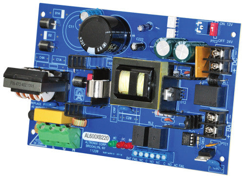 Altronix AL600XB220 | Power Supply Charger, 12/24VDC @ 6A, 220VAC, Board