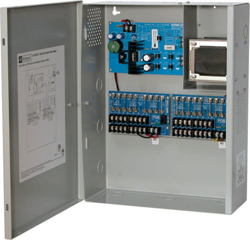 Altronix ALTV1224C | CCTV Power Supply, 16 Fused Outputs, (8 @ 12VDC and 8 @ 24VAC) @ 7A, 115VAC, BC400 Enclosure