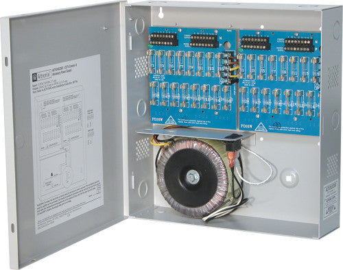 Altronix ALTV2432350 | CCTV Power Supply, 32 Fused Outputs, 24/28VAC @ 14A, 115VAC, BC300 Enclosure