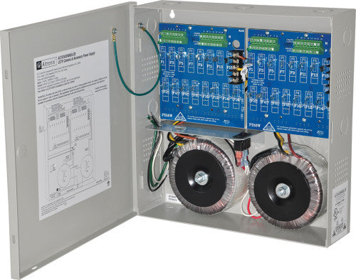 Altronix ALTV2432600ULCB | CCTV Power Supply, 32 PTC Class 2 Outputs, 24/28VAC @ 12.5A, 115VAC, BC300 Enclosure