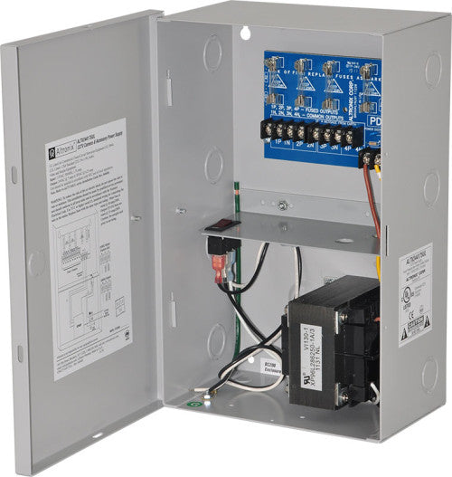 Altronix ALTV244175220 | CCTV Power Supply, 4 Fused Outputs, 24/28VAC @ 7.25A, 220VAC, BC100M Enclosure