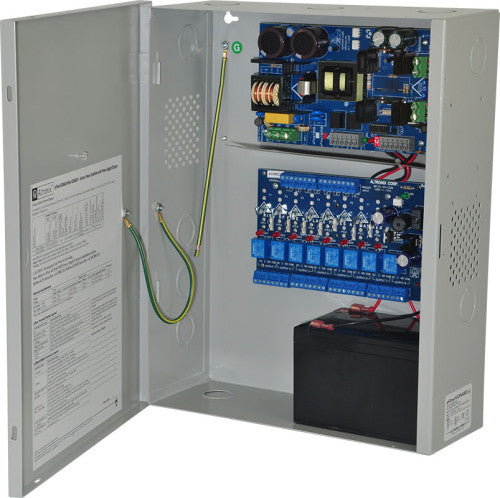 Altronix EFLOW102NA8D | Access Power Controller w/ Power Supply/Charger, 8 PTC Class 2 Relay Outputs, 12VDC @ 10A, Aux Output, FAI, 115VAC, BC400 Enclosure