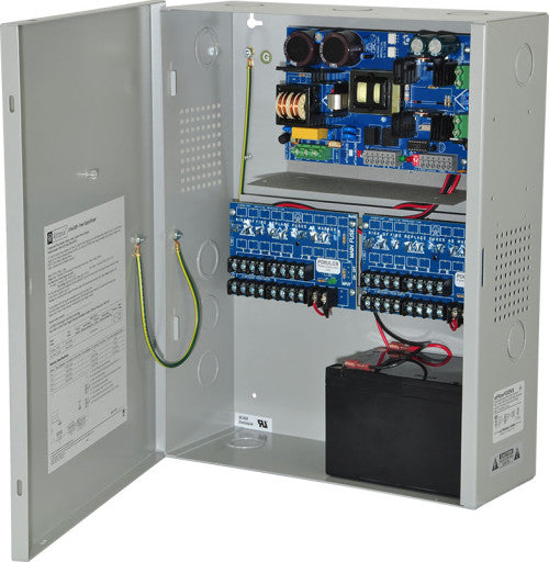 Altronix EFLOW102NX16D | Power Supply Charger, 16 PTC Class 2 Outputs, 12VDC @ 10A, Aux Output, FAI, LinQ2 Ready, 115VAC, BC400 Enclosure