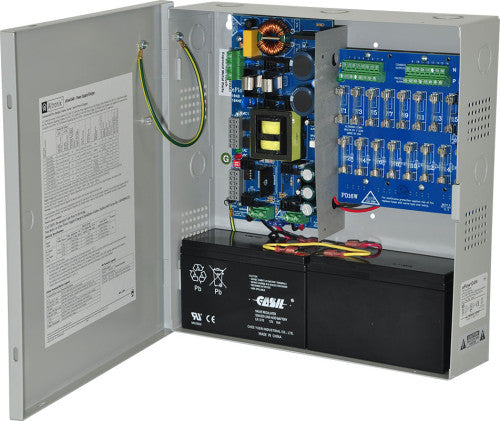 Altronix EFLOW104N16V | Power Supply Charger, 16 Fused Outputs, 24VDC @ 10A, Aux Output, FAI, LinQ2 Ready, 220VAC, BC300 Enclosure