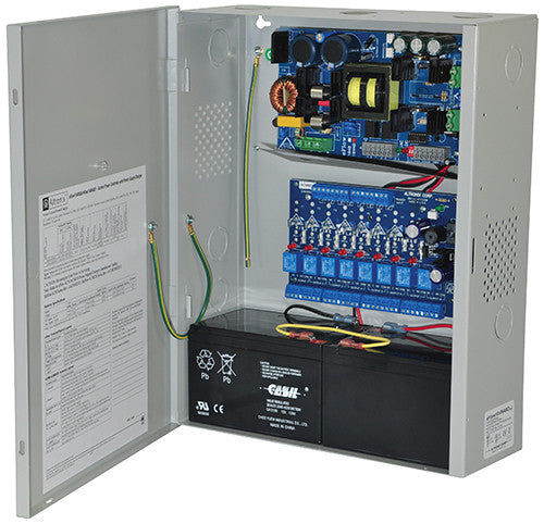 Altronix EFLOW104NA8DV | Access Power Controller with Power Supply/Charger, 8 PTC Class 2 Relay Outputs, 24VDC, 10A, Aux Output, FAI, 220VAC, BC400 Enclosure