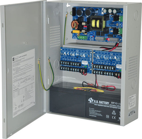 Altronix EFLOW104NX16D | Power Supply Charger, 16 PTC Class 2 Outputs, 24VDC @ 10A, Aux Output, FAI, LinQ2 Ready, 115VAC, BC400 Enclosure