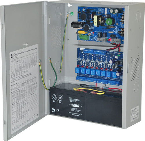 Altronix EFLOW4NA8DV | Access Power Controller with Power Supply/Charger, 8 PTC Class 2 Relay Outputs, 12/24VDC, 4A, Aux Output, FAI, 220VAC, BC400 Enclosure