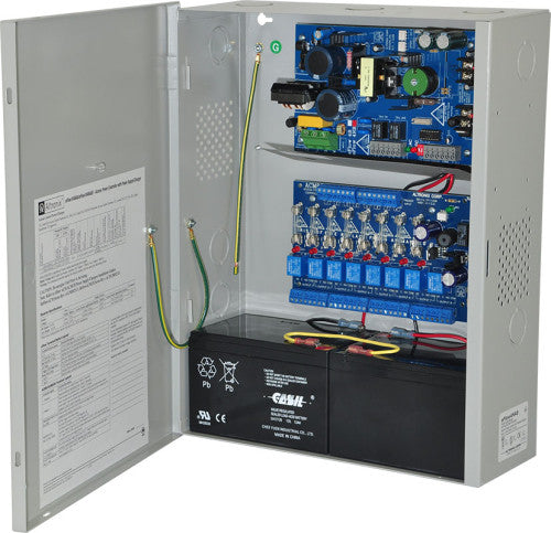 Altronix EFLOW4NA8 | Access Power Controller w/ Power Supply/Charger, 8 Fused Class 2 Relay Outputs, 12/24VDC, 4A, Aux Output, FAI, 115VAC, BC400 Enclosure