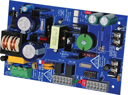 Altronix EFLOW4NB | Power Supply Charger, Single Output, 12/24VDC @ 4A, Aux Output, FAI, LinQ2 Ready, 115VAC, Board