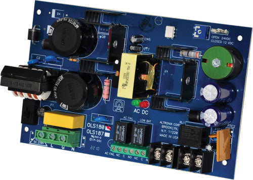 Altronix OLS180 | Power Supply Charger, Single Output, 12/24VDC @ 6A, 115VAC, Board