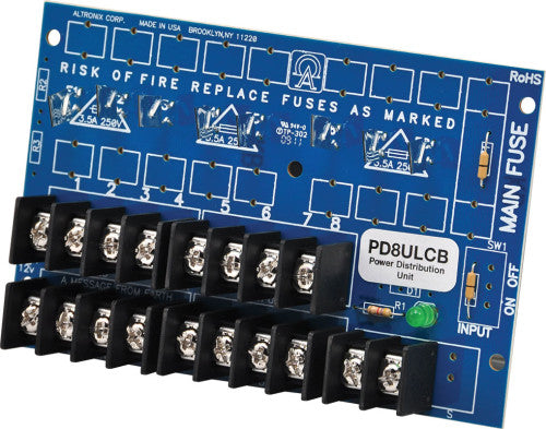Altronix PD8ULCB | Power Distribution Module, 8 PTC Outputs up to 28VAC/VDC, Board