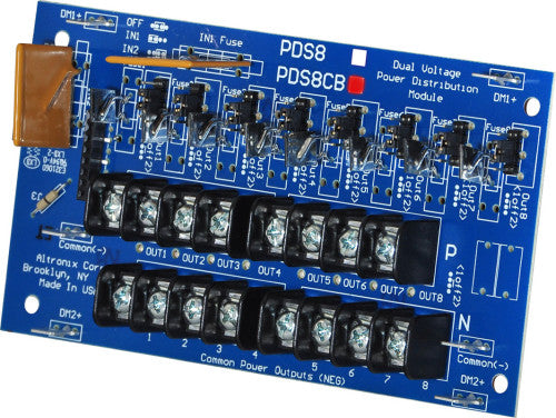Altronix PDS8CB | Dual Input Power Distribution Module, 8 PTC Outputs