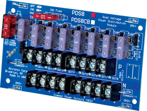 Altronix PDS8 | Dual Input Power Distribution Module, 8 Fused Outputs