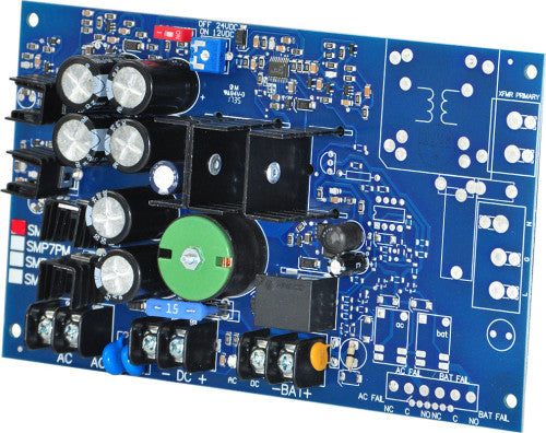 Altronix SMP7 | Power Supply Charger, Single Output, 12/24VDC @ 6A, 24/28VAC, Board