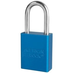 American Lock A1106BLU KA 23638 | Safety Padlock, Blue Aluminum, 5-Pin, 1-1/2" Shackle, Keyed Alike 23638