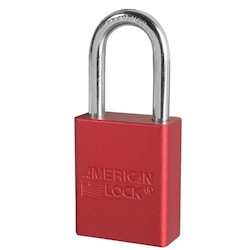 American Lock Company A1106KARED-CSTM | Lock, Aluminum, 1.5" Shackle, Keyed-Alike, Red