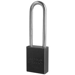 American Lock A1107BLK KZ | Black Aluminum Safety Padlock, 5-Pin, 3" Shackle, Zero-Bitted