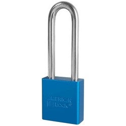 American Lock Company A1207BLU KZ | Blue Aluminum Padlock, Rekeyable, Zero-Bitted, 5-Pin, 3" Clearance