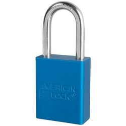 American Lock A3106BLUWO | IC Core Padlock, Small Format, Blue Aluminum Body, 1-1/2" W x 3/4" T, 1-1/2" Clearance Boron Shackle, Without Cylinder