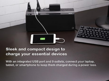 American Power Conversion BVN900M1 | Back UPS, 900VA/480W, Floor/Wall Mount 120V, 9x NEMA 5-15R outlets, USB Type A Port