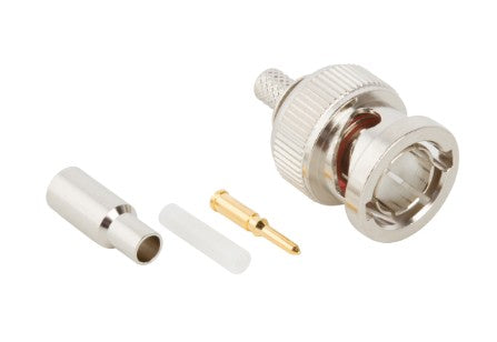 Amphenol RF 112491-10 | Coaxial Connector, BNC Male Connector, Crimp Termination, Gold Contact Plating, Brass